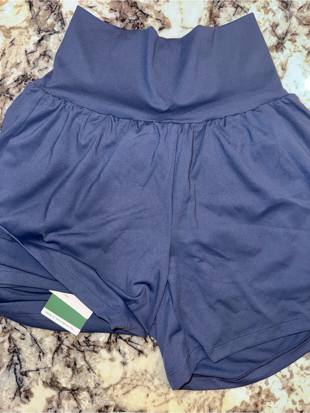 HALARA High-Waist Deep Blue Athletic Shorts